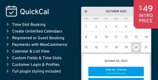 QuickCal 1.0.21 – Календарь записи на прием для WordPress