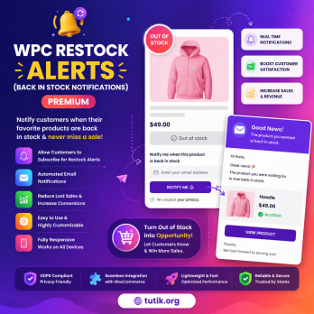 WPC Restock Alerts (Back In Stock Notifications) Premium 1.2.5