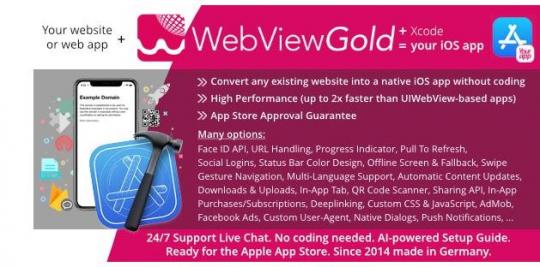 WebViewGold для iOS 15.8 – Преобразование веб-сайта в приложение для iOS