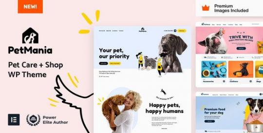 PetMania 37– Тема WordPress для зоомагазинов и ухода за животными на Elementor Pro