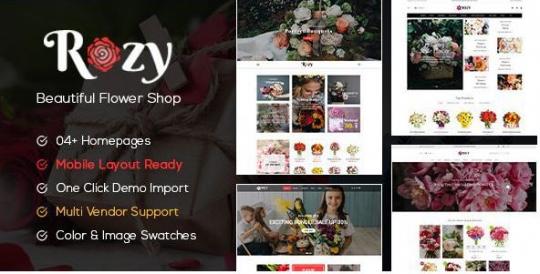 Rozy 1.2.26 – Тема WordPress для цветочного магазина на WooCommerce (4+ индекса + поддержка мобильных версий)