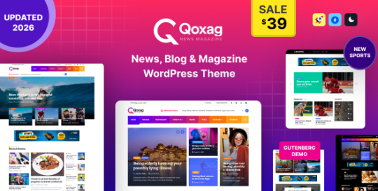 Qoxag 2.1.3 – Newspaper Magazine News WordPress Theme