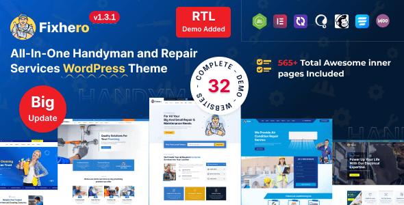 Fixhero 1.3.1 – Тема WordPress для мастерских и ремонтных служб
