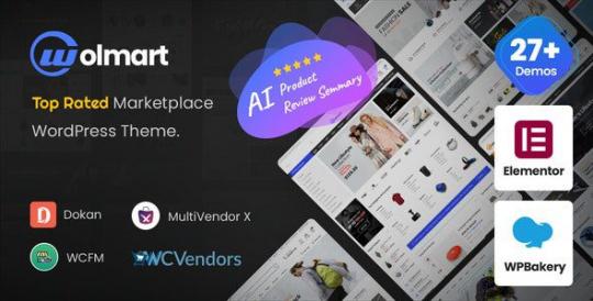 Wolmart 1.10.2 – Многопользовательская торговая площадка на основе темы WooCommerce
