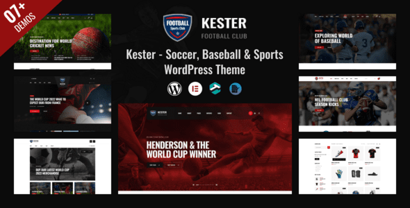 Kester 1.2.4 – Тема WordPress для футбольных клубов и спортивных новостей