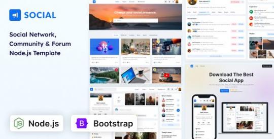 Social 1.0.0 – Шаблон для создания сетей и сообществ на Nodejs