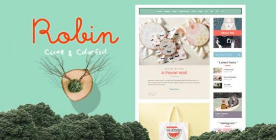 Robin 7.0.12 – Симпатичная и красочная тема для блога на WordPress