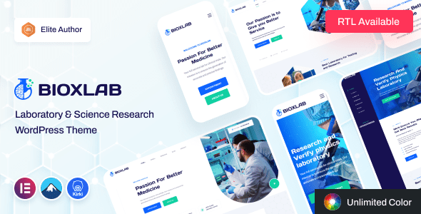 Bioxlab 1.1.8 – Тема WordPress для лабораторий и научных исследований
