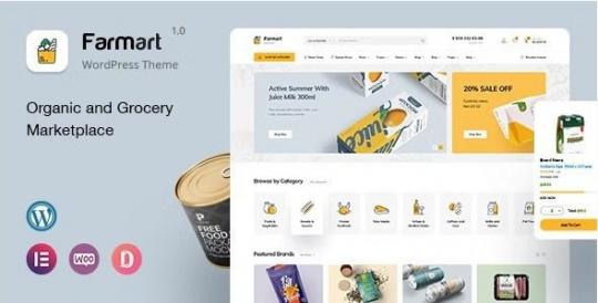 Farmart 1.3.7 – Тема WordPress для онлайн-маркетплейса органических продуктов и бакалейных товаров.