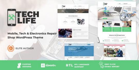 TechLife 17.6 – Тема WordPress для мастерской по ремонту мобильных телефонов, техники и электроники
