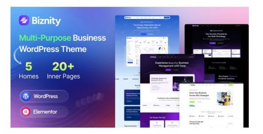 Biznity 1.0.4 – Многоцелевая бизнес-тема WordPress