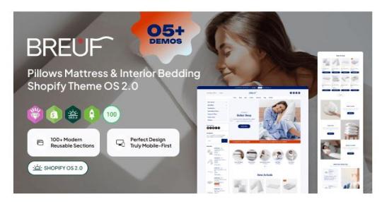 Breuf 2.0.0 – Тема Shopify для подушек, матрасов и постельного белья OS 2.0