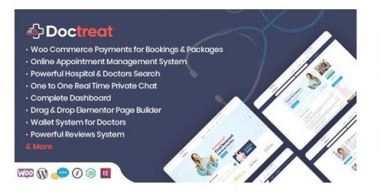 Doctreat 1.7.1 – Тема WordPress для создания каталога больниц и врачей.