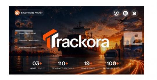 Trackora 1.0.1 – Тема WordPress для сферы транспорта и логистики на Elementor