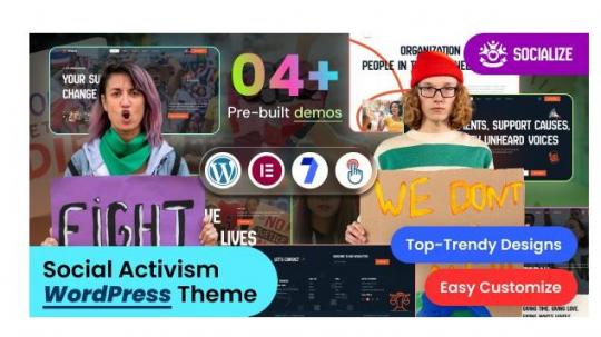 Socialize 1.0.0 – Тема WordPress для социальных активистов и НПО