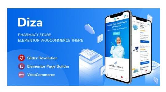 Diza 1.3.20 – Тема Elementor для WooCommerce, посвященная аптекам