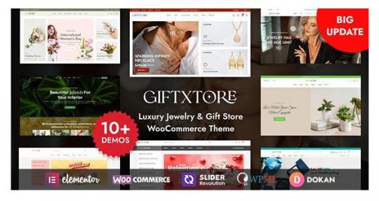 GiftXtore 1.8.0 – Магазин элитных ювелирных изделий и подарков. Тема WordPress для Elementor и WooCommerce.