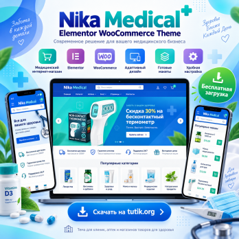 Nika 1.2.19 – Медицинская тема Elementor для WooCommerce