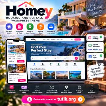 Homey 2.4.8 – Тема WordPress для бронирования и аренды жилья