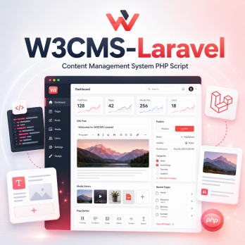 W3CMS-Laravel  – Content Management System PHP Script