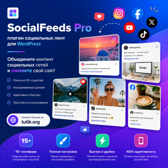 SocialFeeds Pro 1.0.7 – плагин социальных лент для WordPress