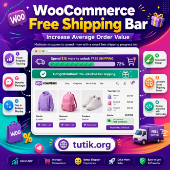 WooCommerce Free Shipping Bar 1.3.1 – Increase Average Order Value