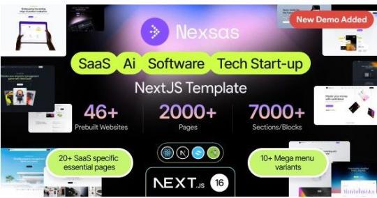 Nexsas 2.7.0 – SaaS & AI Startup Next.js Template