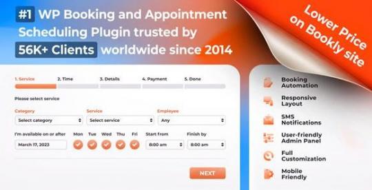 Bookly Pro 10.2 – Appointment Booking and Scheduling Software System