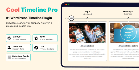 Cool Timeline Pro 6.2.0 – Horizontal & Vertical Timeline Plugin For WordPress